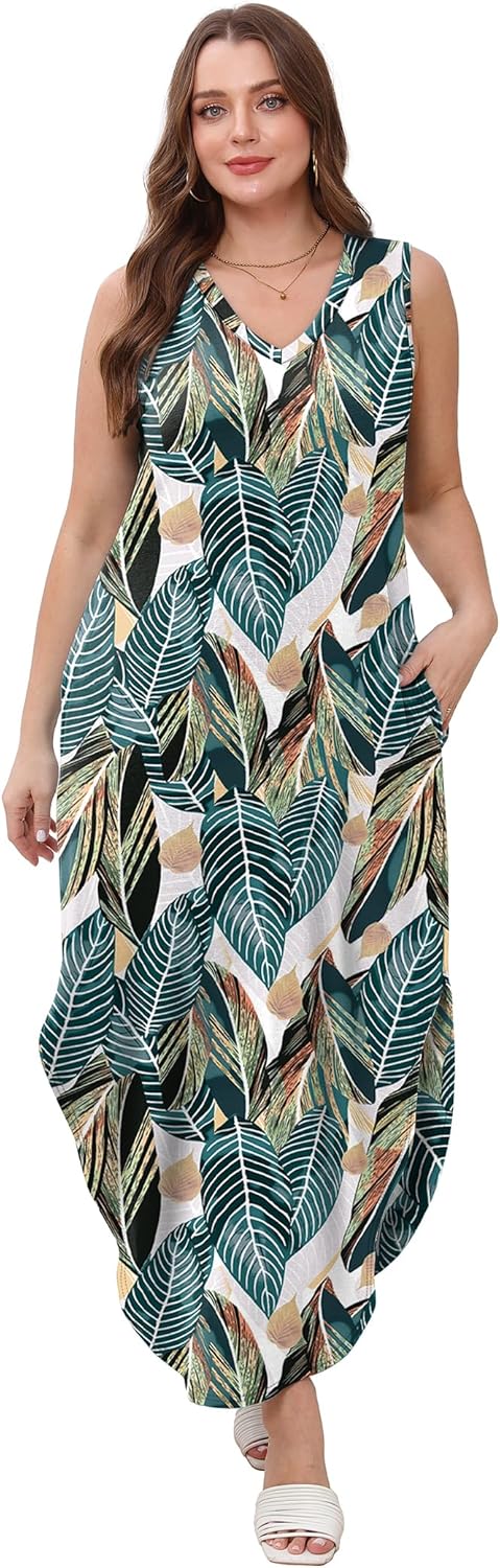 Sampeel Summer Dresses Maxi Dress Vacation Beach Sundresses 2025 with Pockets